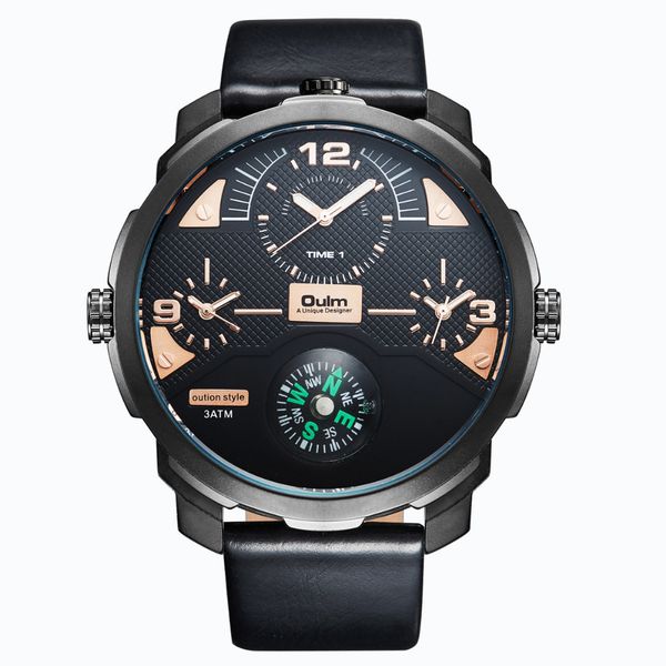 oulm brand leather fashion men's watch wholesale electronic quartz waterproof watch hp3749b, Slivery;brown
oulm brand leather fashion men's watch wholesale electronic quartz waterproof watch hp3749b, Slivery;brown