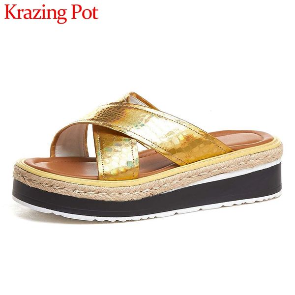 krazing pot 2020 outside slipper high heels straw wedges high street fashion peep toe comfortable young lady shoes l20, Black
krazing pot 2020 outside slipper high heels straw wedges high street fashion peep toe comfortable young lady shoes l20, Black