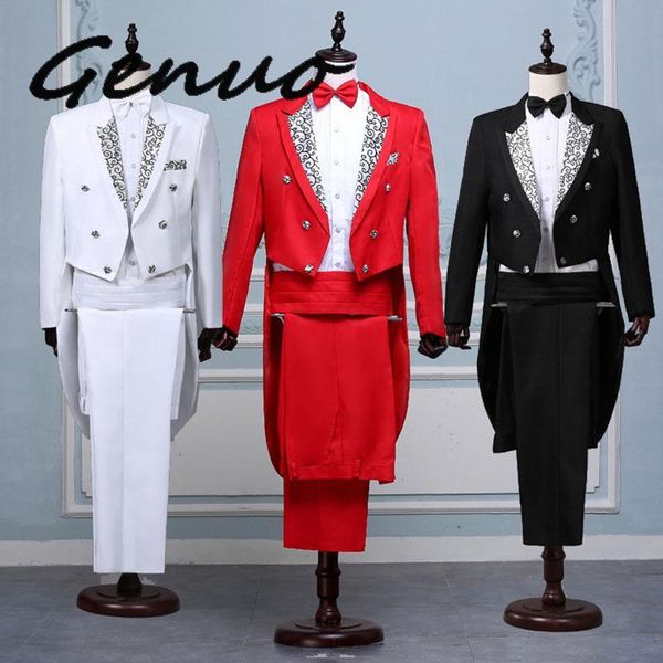 men white black red jacquard lapel tail coat stage singer costume homme wedding groom prom tuxedo suits men suit (jacket+pants)
men white black red jacquard lapel tail coat stage singer costume homme wedding groom prom tuxedo suits men suit (jacket+pants)
