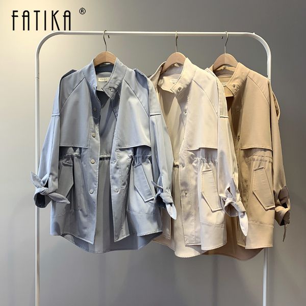 fatika 2019 весна осень сыпучие стильный зашнуровать solid stand collar тренч с карманами классический женщин верхняя одежда пальто, Tan;black
fatika 2019 весна осень сыпучие стильный зашнуровать solid stand collar тренч с карманами классический женщин верхняя одежда пальто, Tan;black