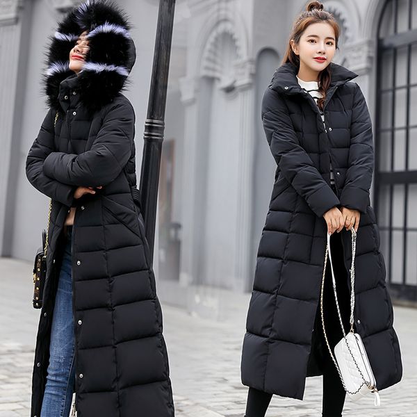 korean slim cotton coat ms. long knee collar detachable hooded down jacket women's jacket winter coat women, Black
korean slim cotton coat ms. long knee collar detachable hooded down jacket women's jacket winter coat women, Black