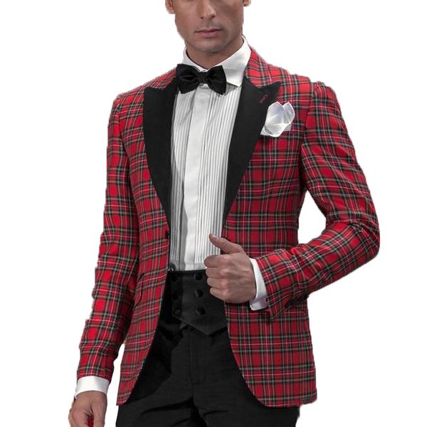 2019 red plaid formal party suit for men blazer+pants custom made groom tuxedos groomsmen suit for wedding, Black;gray
2019 red plaid formal party suit for men blazer+pants custom made groom tuxedos groomsmen suit for wedding, Black;gray