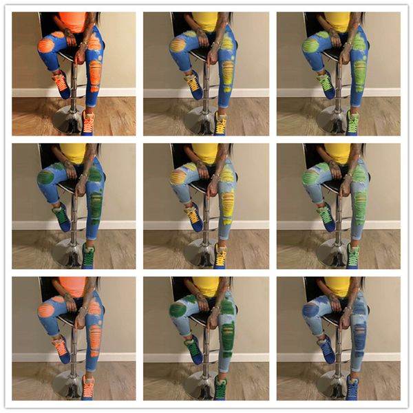 fashion hip hop holes ripped pencil pants contrast color women girls streetwear jeans high waist scratched skinny denim trousers, Blue
fashion hip hop holes ripped pencil pants contrast color women girls streetwear jeans high waist scratched skinny denim trousers, Blue