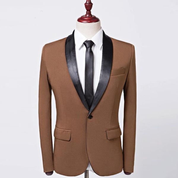 brown business men suits 2019 black shawl lapel one button two piece custom made wedding groom tuxedos (jacket + pants, Black;gray
brown business men suits 2019 black shawl lapel one button two piece custom made wedding groom tuxedos (jacket + pants, Black;gray