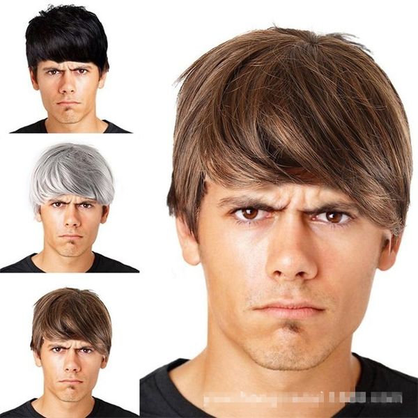 fashion men's short hair with bangs wig high-temperature fiber chemical fiber fluffy hair wig headgear black gray brown wigs
fashion men's short hair with bangs wig high-temperature fiber chemical fiber fluffy hair wig headgear black gray brown wigs