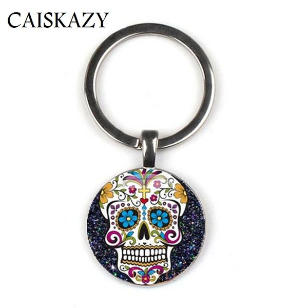 mexican colorful flower pattern sugar skull key holder female ornaments jewels keychain for easter halloween day, Silver
mexican colorful flower pattern sugar skull key holder female ornaments jewels keychain for easter halloween day, Silver
