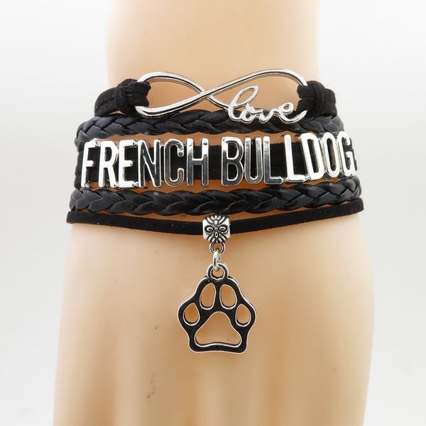 infinity love french bulldog bracelet dog pet paw charm dog claws gift leather wrap men bracelets & bangles for women and man, Golden;silver
infinity love french bulldog bracelet dog pet paw charm dog claws gift leather wrap men bracelets & bangles for women and man, Golden;silver