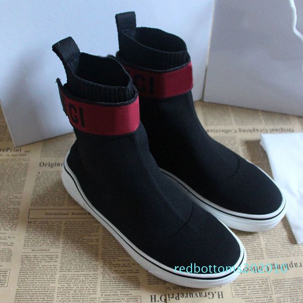 sock designer shoes new mens speed paris famous designer sneakers white letter designer high sock shoes for women r10, Black