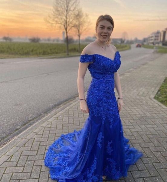 royal blue mermaid prom dresses off shoulder sweep train appliques beads long formal evening party gowns special occasion dress, Black
royal blue mermaid prom dresses off shoulder sweep train appliques beads long formal evening party gowns special occasion dress, Black