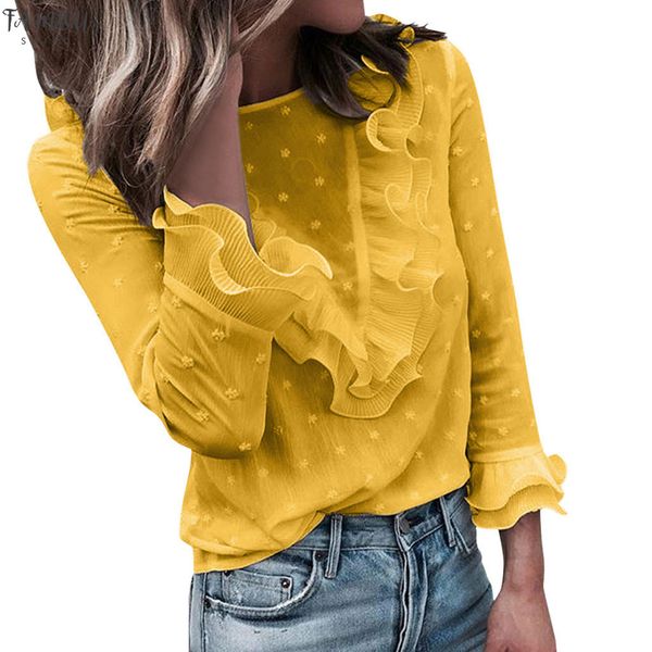 40* women blouse lace polka dot office wear elegant casual daily o neck shirt long sleeve vogue autumn camiseta mujer, White
40* women blouse lace polka dot office wear elegant casual daily o neck shirt long sleeve vogue autumn camiseta mujer, White