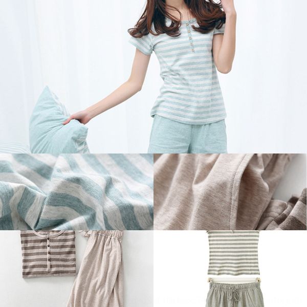 short-sleeved home clothes shorts and shorts striped home clothes unprinted knitted pajamas tianzhu cotton couple style, Blue;red
short-sleeved home clothes shorts and shorts striped home clothes unprinted knitted pajamas tianzhu cotton couple style, Blue;red