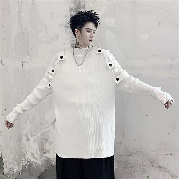 spring dark semi - turtleneck thin mens sweater fashion casual streetwear hip hop homme knitwear, White;black
spring dark semi - turtleneck thin mens sweater fashion casual streetwear hip hop homme knitwear, White;black