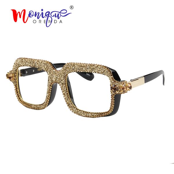 2019 oversize glasses frame vintage brand gold gravel rhinestone eye glasses retro female gafas eyeglasses, Black
2019 oversize glasses frame vintage brand gold gravel rhinestone eye glasses retro female gafas eyeglasses, Black