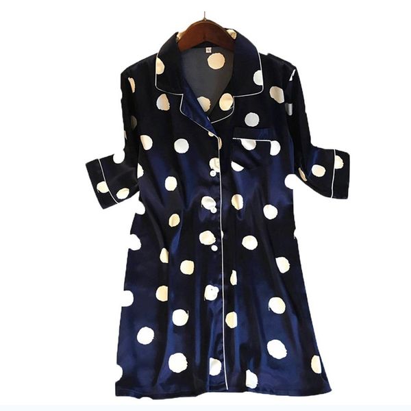 women's sleepwear women casual nightdress dot printed shirt pockets regular relaxed skirt above the knee, Black;red
women's sleepwear women casual nightdress dot printed shirt pockets regular relaxed skirt above the knee, Black;red