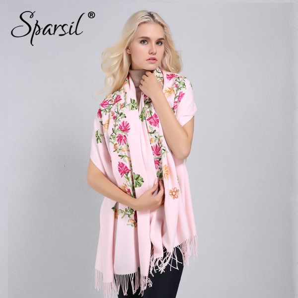 sparsil women winter cashmere scarves embroidery flowers tassel shawls long big size 200*70cm wraps lady elegant scarf
sparsil women winter cashmere scarves embroidery flowers tassel shawls long big size 200*70cm wraps lady elegant scarf
