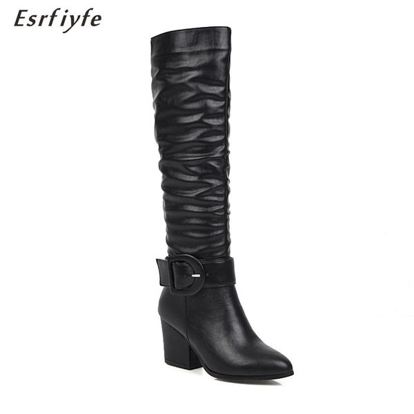 esrfiyfe fashion high heels women knee high boots pu leather office ladies dress shoes autumn winter boots woman big size 34-46, Black
esrfiyfe fashion high heels women knee high boots pu leather office ladies dress shoes autumn winter boots woman big size 34-46, Black