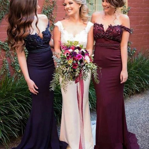 2019 new bridesmaid dresses mermaid off shoulder burgundy navy blue crystal beaded bridesmaid gowns plus size formal wedding guest dresses, White;pink
2019 new bridesmaid dresses mermaid off shoulder burgundy navy blue crystal beaded bridesmaid gowns plus size formal wedding guest dresses, White;pink