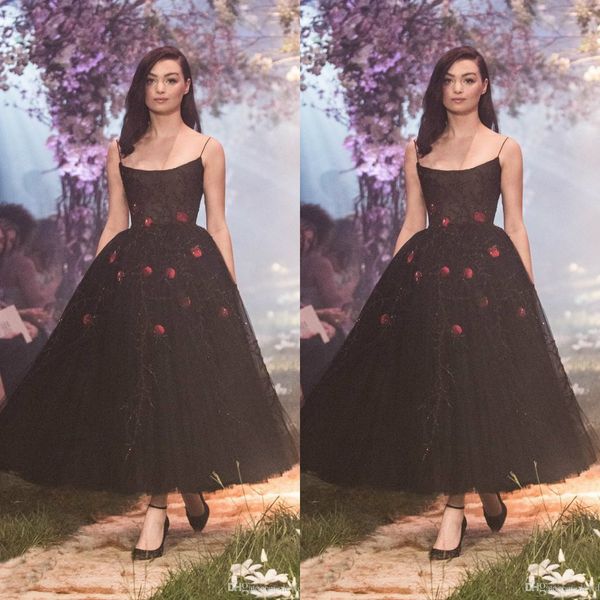 paolo sebastian 2020 evening dresses black beaded spaghetti straps prom gowns with red flowers ankle-length special occasion dress, Black;red
paolo sebastian 2020 evening dresses black beaded spaghetti straps prom gowns with red flowers ankle-length special occasion dress, Black;red