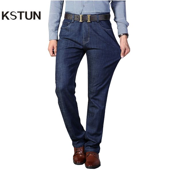 kstun men jeans business casual straight thick dark blue stretch 2019 spring autumn gentlemen trousers quality
kstun men jeans business casual straight thick dark blue stretch 2019 spring autumn gentlemen trousers quality