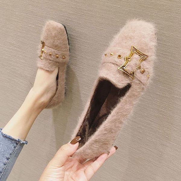 women female shoe moccasin shoes rivets studs loafers fur square toe metal chain casual sneaker dress moccasins buckle new, Black
women female shoe moccasin shoes rivets studs loafers fur square toe metal chain casual sneaker dress moccasins buckle new, Black