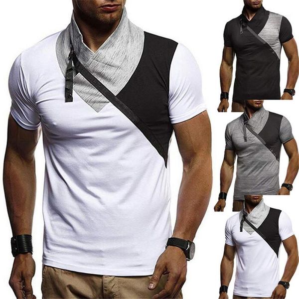 designer tshirts panelled casual solid color short sleeved high collar t shirts fashion mens tees fake two mens, White;black
designer tshirts panelled casual solid color short sleeved high collar t shirts fashion mens tees fake two mens, White;black