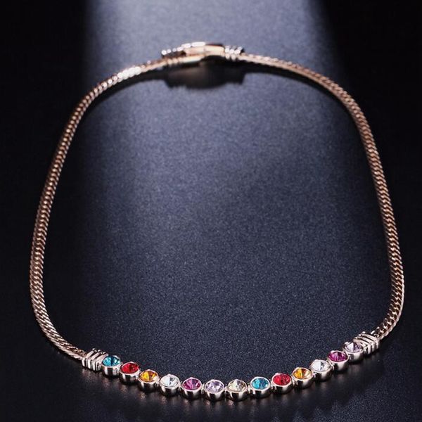 labekaka european and american fashion simple chain necklace inlaid with color zircon rose-plated gold party jewelry, Silver
labekaka european and american fashion simple chain necklace inlaid with color zircon rose-plated gold party jewelry, Silver