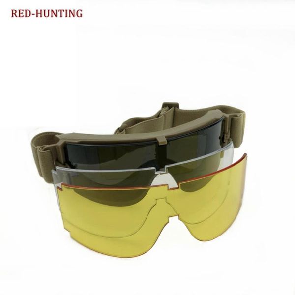 Outdoor Army X800 Tactical Goggles Ballistic Eyewear Shooting Combat Paintball Glasses With Adjustable Strap