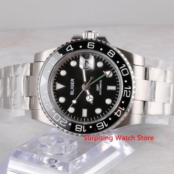 bliger 40mm automatic mechanical mens watch luxury sapphire crystal ceramic bezel gmt clock luminous waterproof wristwatch men, Slivery;brown
bliger 40mm automatic mechanical mens watch luxury sapphire crystal ceramic bezel gmt clock luminous waterproof wristwatch men, Slivery;brown