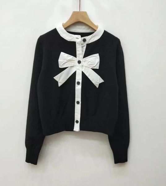 women's sweaters women black white contrast bowknot cardigan sweater slim long sleeve, White;black
women's sweaters women black white contrast bowknot cardigan sweater slim long sleeve, White;black