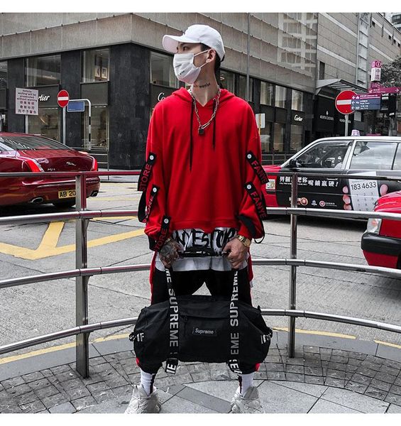 mens hoodies 2 pieces ribbons hooded high street pullover sweatshirt men fashion hip hop streetwear hoodie autumn, Black
mens hoodies 2 pieces ribbons hooded high street pullover sweatshirt men fashion hip hop streetwear hoodie autumn, Black