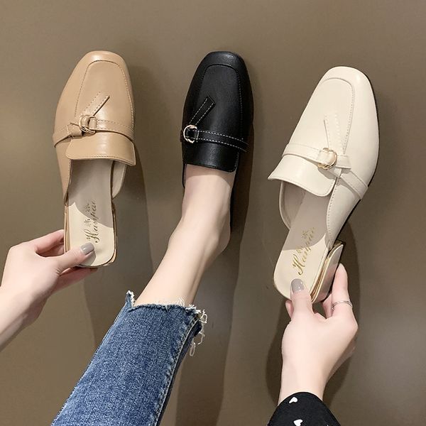 british small leather shoes women's autumn 2020 new thick-soled high-heeled slippers summer baotou half drag casual shoes, Black
british small leather shoes women's autumn 2020 new thick-soled high-heeled slippers summer baotou half drag casual shoes, Black