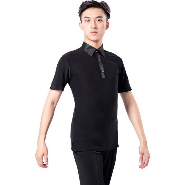 h2615 men dance shirt costume male latin dance short sleeve performance dancer professional practice competition wear, Black;red
h2615 men dance shirt costume male latin dance short sleeve performance dancer professional practice competition wear, Black;red