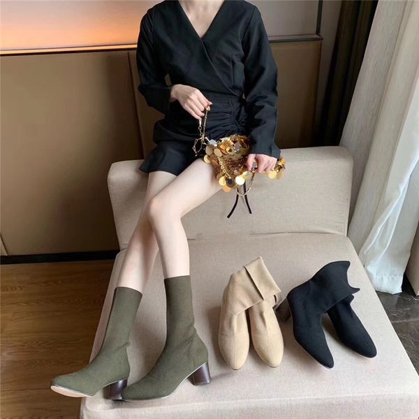 lady boots women's low shoes luxury designer chunky heel lace up bootee woman 2019 ladies mid-calf stockings mid calf fashion, Black
lady boots women's low shoes luxury designer chunky heel lace up bootee woman 2019 ladies mid-calf stockings mid calf fashion, Black