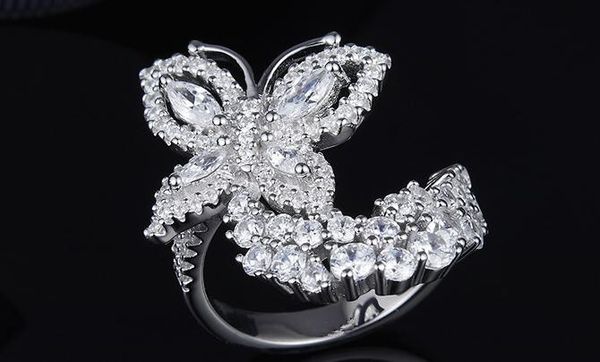 925 sterling silver elegant crystal butterfly ring fashion geometric insects finger ring wedding jewelry dazzling silver, Golden;silver
925 sterling silver elegant crystal butterfly ring fashion geometric insects finger ring wedding jewelry dazzling silver, Golden;silver