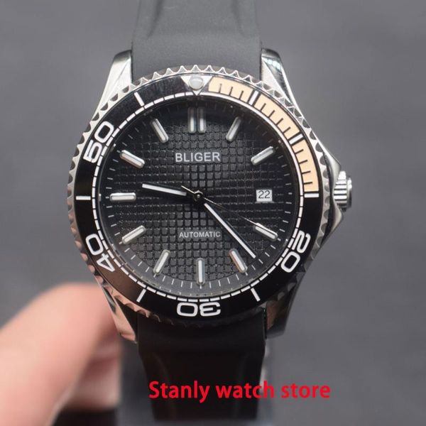 solid bliger 41mm black dial luminous sapphire glass miyota 8215 self-winding movement men's watch, Slivery;brown
solid bliger 41mm black dial luminous sapphire glass miyota 8215 self-winding movement men's watch, Slivery;brown