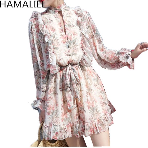 hamaliel lady 2018 runway summer chiffon jumpsuit rompers printting floral women flare sleeve sashes beach wide leg playsuit, Black;white
hamaliel lady 2018 runway summer chiffon jumpsuit rompers printting floral women flare sleeve sashes beach wide leg playsuit, Black;white