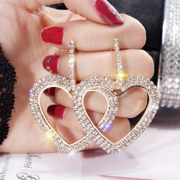 2019 new design creative jewelry high-grade elegant crystal earrings love heart geometric gold earings wedding earring for woman, Silver
2019 new design creative jewelry high-grade elegant crystal earrings love heart geometric gold earings wedding earring for woman, Silver