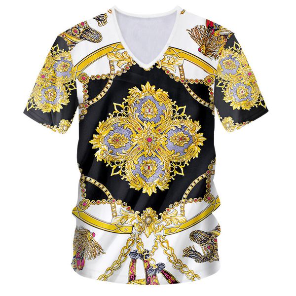 plus size 4xl 5xl 6xl 7xl brand t-shirt 2019 summer style luxury royal 3d golden chain print baroque tee custom clothes, White;black
plus size 4xl 5xl 6xl 7xl brand t-shirt 2019 summer style luxury royal 3d golden chain print baroque tee custom clothes, White;black
