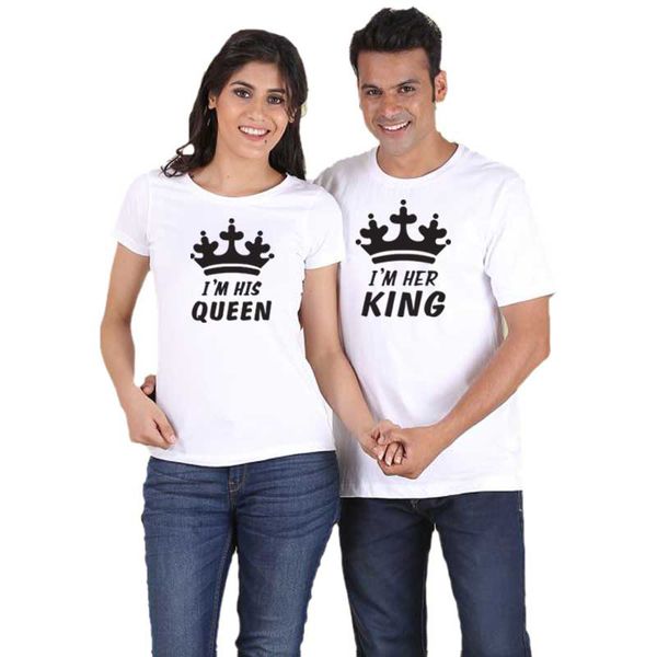 couple t shirt for husband and wife lovers king queen clothes funny tee femme casual men women dress 2019 ulzzang harajuku, White
couple t shirt for husband and wife lovers king queen clothes funny tee femme casual men women dress 2019 ulzzang harajuku, White
