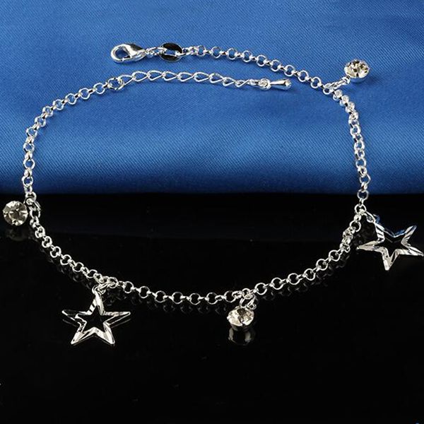 new small stars pendant bohemia foot anklet 925 sterling silver plate anklets bracelet chain for fashion women chain on jewelry, Red;blue
new small stars pendant bohemia foot anklet 925 sterling silver plate anklets bracelet chain for fashion women chain on jewelry, Red;blue