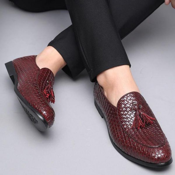 38~48 large tassel braided loafers men striped plaid slip on dress shoes man fringed flat loafer italian men formal leather shoe, Black
38~48 large tassel braided loafers men striped plaid slip on dress shoes man fringed flat loafer italian men formal leather shoe, Black