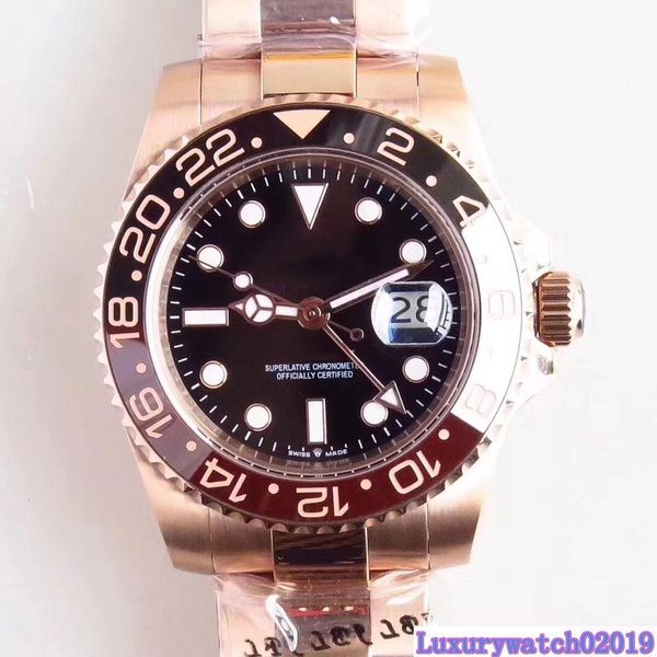 40mm automatic black dial high grade men wristwatch mens watches with rose gold stainless steel bracelet and luminous dot hour markers, Slivery;brown
40mm automatic black dial high grade men wristwatch mens watches with rose gold stainless steel bracelet and luminous dot hour markers, Slivery;brown