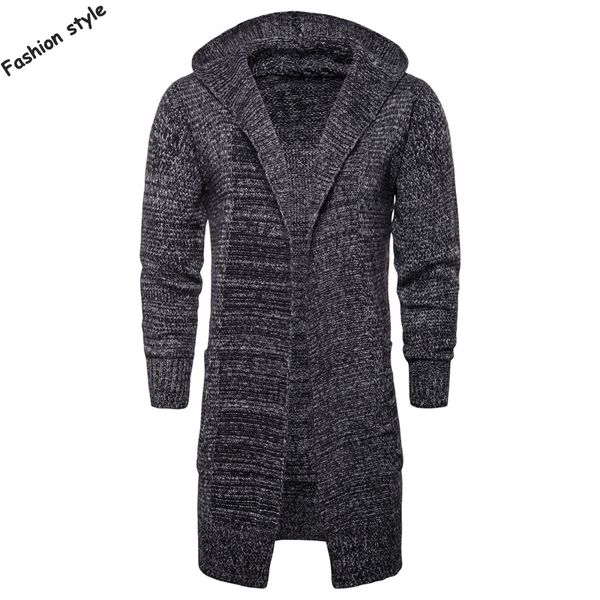 2018 autumn mens long sleeve hooded sweaters casual long mens knit outerwear fashion clothing with knit coats, White;black
2018 autumn mens long sleeve hooded sweaters casual long mens knit outerwear fashion clothing with knit coats, White;black