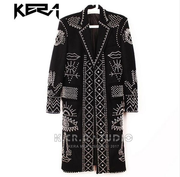 s-5xl sell heavy industry pearl black woolen long coat tide trench men 's party performance clothes singer stage costumes, Tan;black
s-5xl sell heavy industry pearl black woolen long coat tide trench men 's party performance clothes singer stage costumes, Tan;black