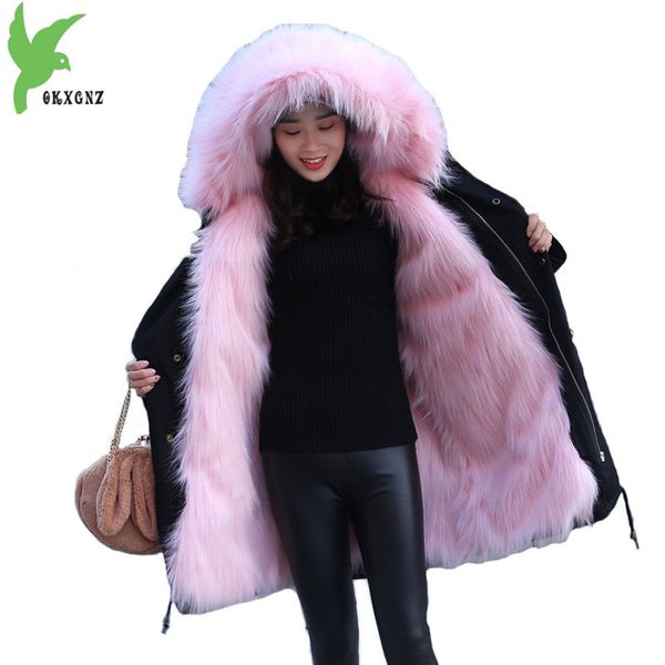 winter faux fox fur parker jacket women 2018 fur collar hooded coat plus size thick warm female parker coat liner can be removed, Black
winter faux fox fur parker jacket women 2018 fur collar hooded coat plus size thick warm female parker coat liner can be removed, Black