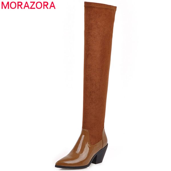 morazora 2020 big size 46 women thigh high boots pointed toe autumn winter stretch boots slim high heels party prom shoes woman, Black
morazora 2020 big size 46 women thigh high boots pointed toe autumn winter stretch boots slim high heels party prom shoes woman, Black