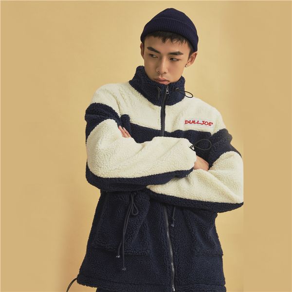 autumn 2019 new men splice villus high street jacket, Black;brown 
autumn 2019 new men splice villus high street jacket, Black;brown