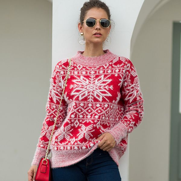 2019 christmas sweater snowflake sweaters and pullovers knitted clothes women jumpers basic sweater pull femme female pullover, White;black
2019 christmas sweater snowflake sweaters and pullovers knitted clothes women jumpers basic sweater pull femme female pullover, White;black