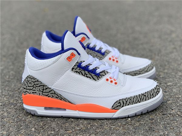 3 3s knicks rivals men's basketball shoes white old royal university orange tech grey iii sports sneakers quality, White;red 
3 3s knicks rivals men's basketball shoes white old royal university orange tech grey iii sports sneakers quality, White;red