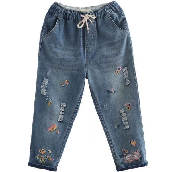 vintage handwork beading flower loose denim jeans ripped for women pearl pants pantalones vaqueros mujer hole harem, Blue
vintage handwork beading flower loose denim jeans ripped for women pearl pants pantalones vaqueros mujer hole harem, Blue